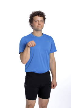 Handgelenk nach vorne abwinkeln. © Gelenk-Klinik Dehnung der Handgelenksstrecker bei Tennisarm, Stufe 2