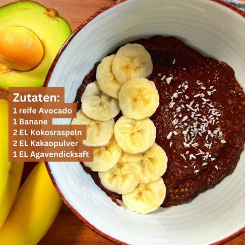 Avocado-Schoko-Pudding: Zutaten © Gelenk-Klinik Avocado-Schoko-Pudding Zutaten